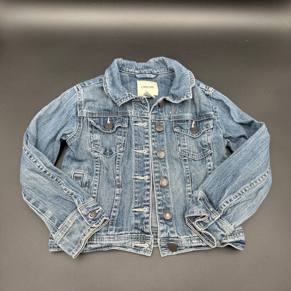 Cherokee Kids Denim‎ Jacket Size S (6/6X) Blue Jean Classic Casual